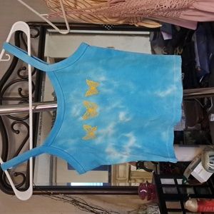 Tie dye butterfly crop top